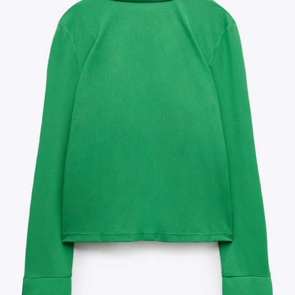 Zara green long sleeve sheer long sleeve green blouse with matching bra - size s - Picture 2 of 3